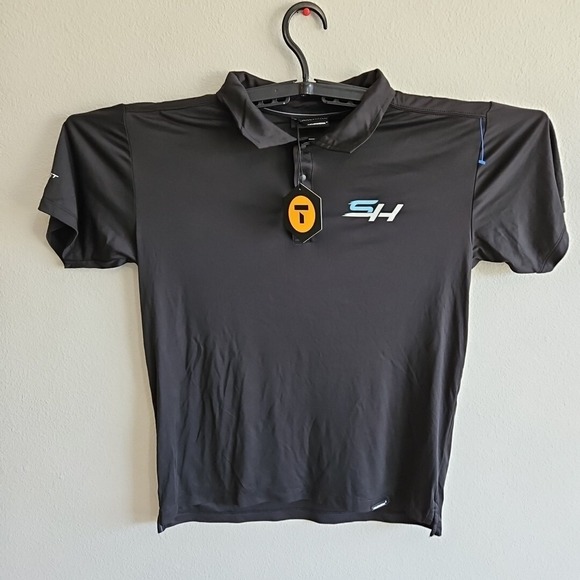 Truewerk Stewart Haas Crew Issued Polo Shirt Mens Size M Black Racing Ford NWT - Picture 1 of 8